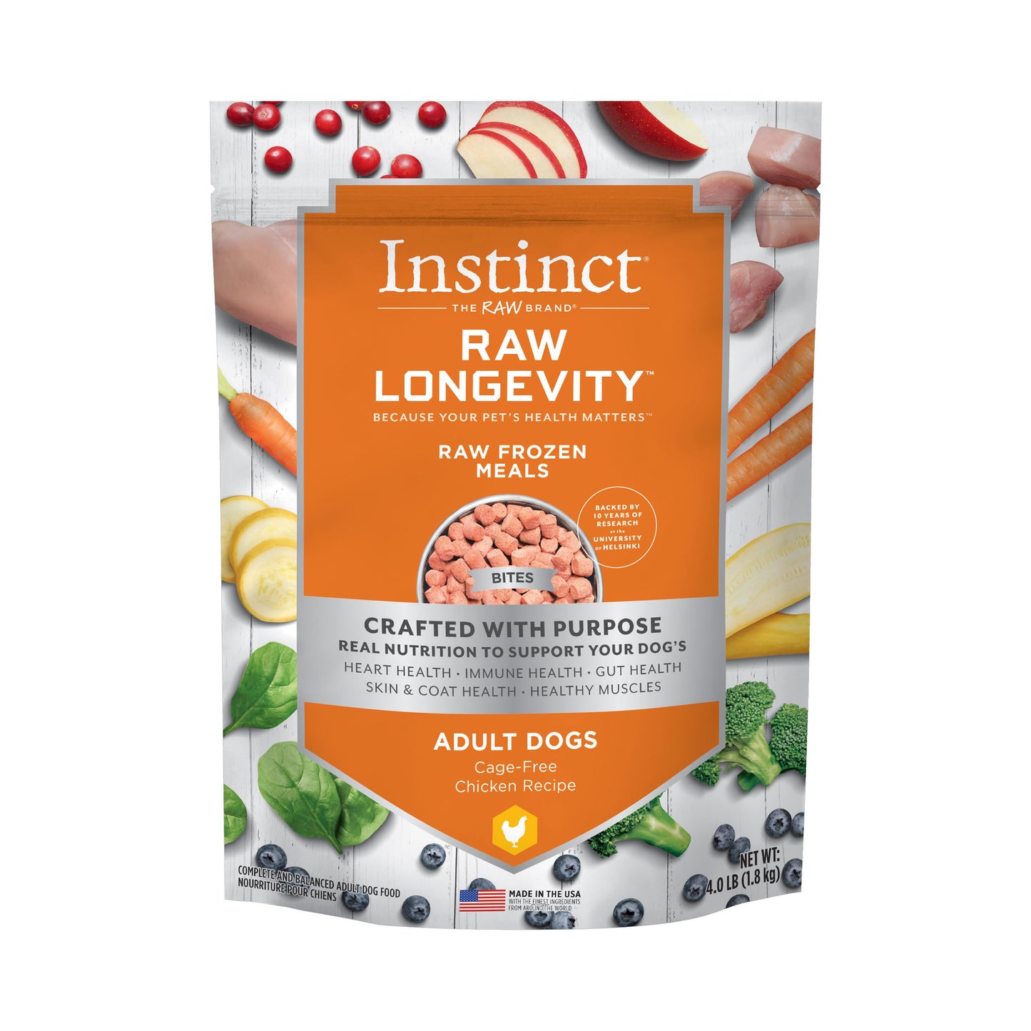 Instinct Raw Longevity Raw Frozen Meals Cage-Free Chicken Dog 4 lb SD-5