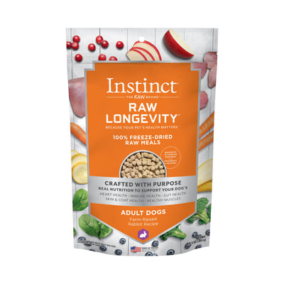 Instinct Raw Longevity 100% Freeze Dried Farm-Raised Rabbit Dog 9.5 oz