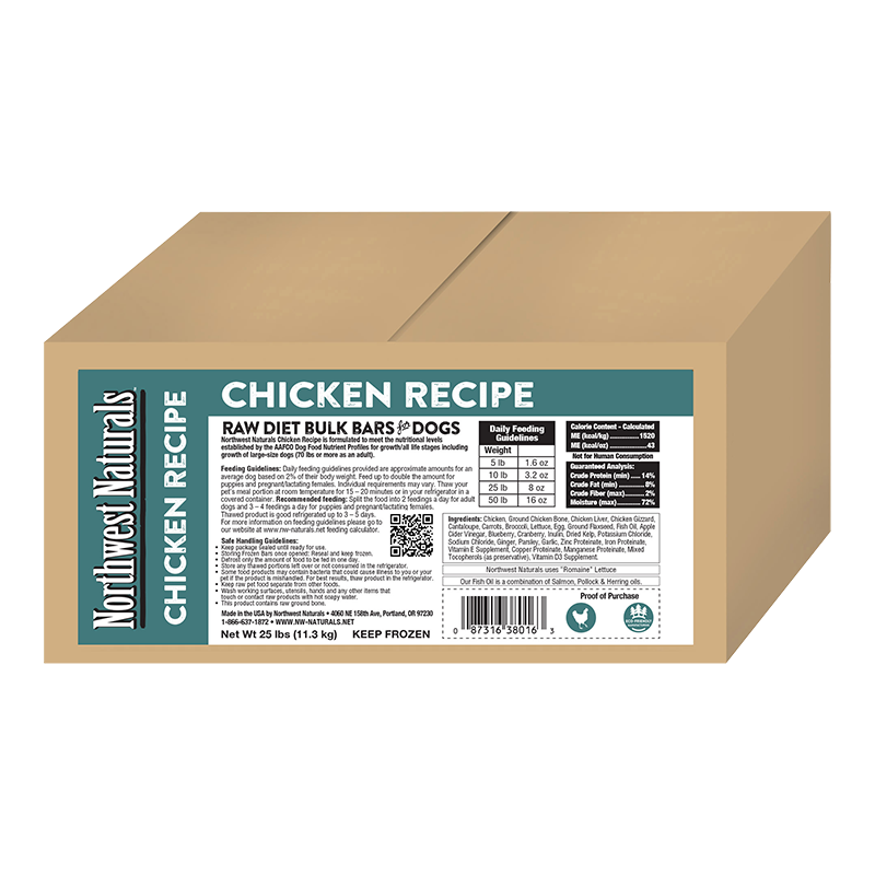 Northwest Naturals Dog Frozen Chicken Bar Bulk 25lb {L-x} SD-5