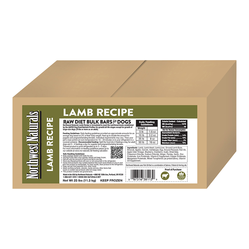 Northwest Naturals Dog Frozen Lamb Bar Bulk 25lb {L-x} SD-5