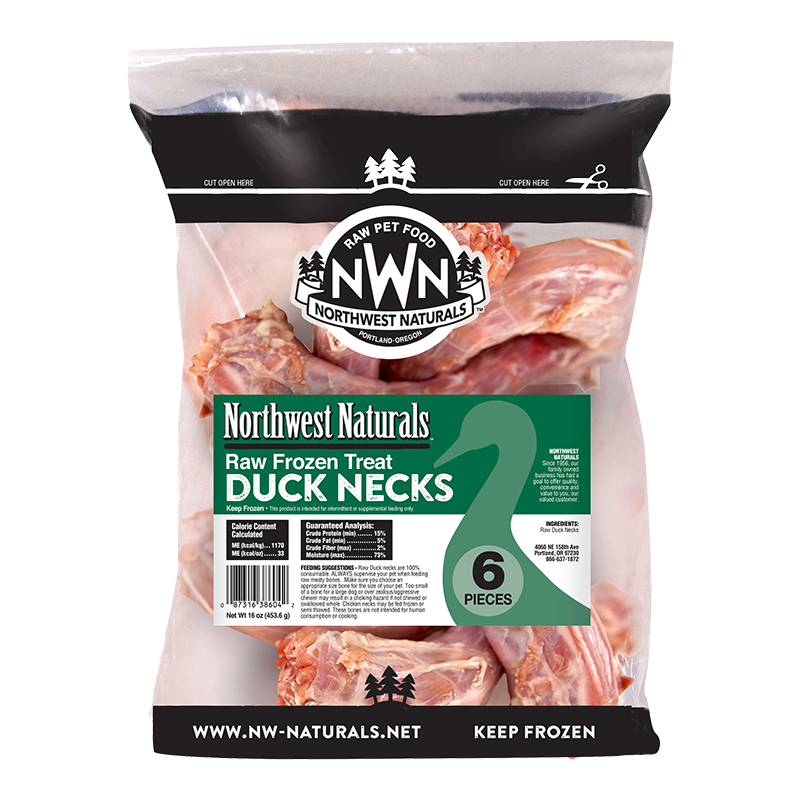 Northwest Natural Dog Cat Frozen Duck Neck - 6 Count