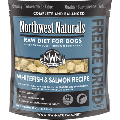 Northwest Naturals Dog Freeze Dried Nuggets Whitefish Salmon 11oz {L+x} {R}