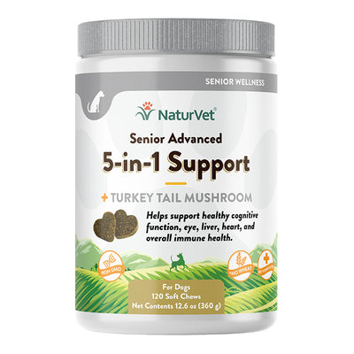 Naturvet Dog Senior Advanced 5-in-1 Support Chew 120 Count