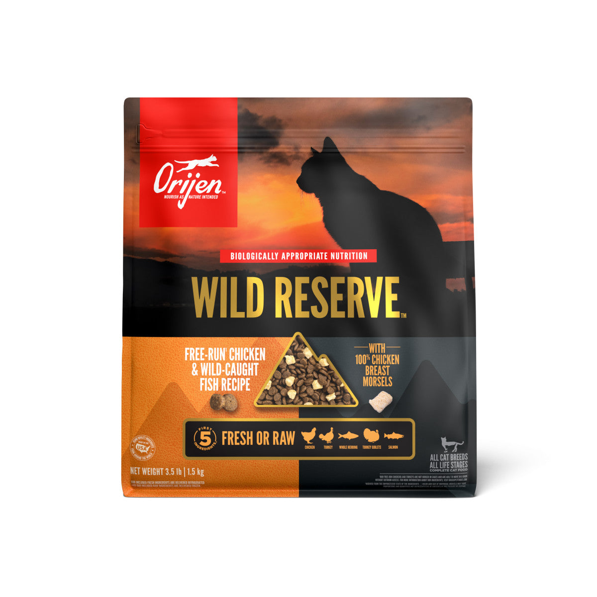 Orijen Wild Reserve Dry Cat Food Free-Run Chicken & Wild-Caught Fish 3.5 lb 064992726348