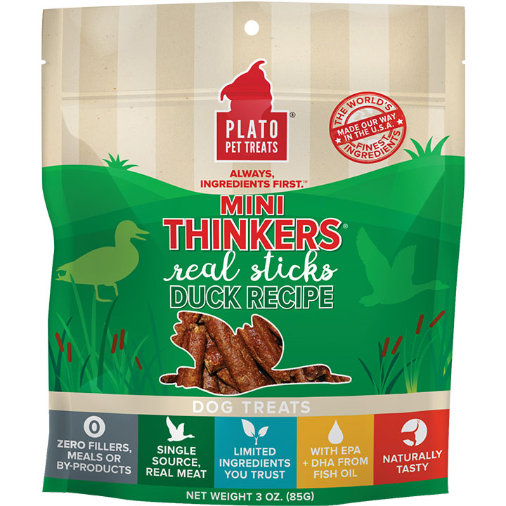 Plato Mini Thinkers Duck Dog Treat Recipe 3oz {L+1x} 595111