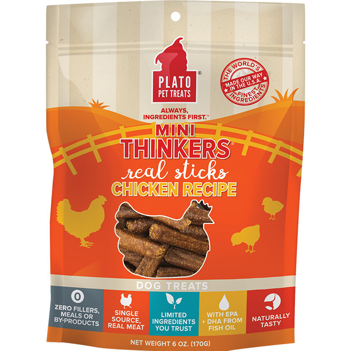 Plato Mini Thinkers Chicken Dog Treat Recipe 6oz {L+1x} 595113