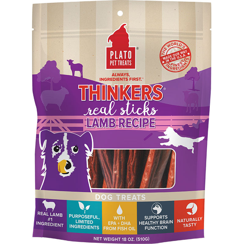 Plato Dog Thinkers Lamb Sticks 18 oz