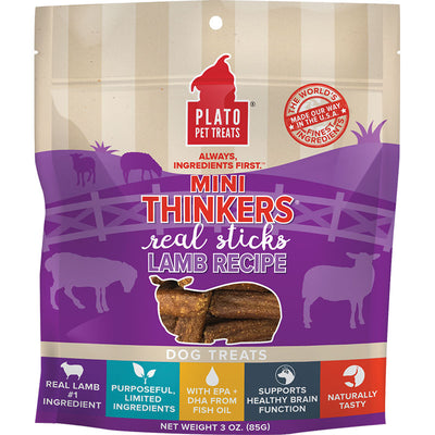 Plato Dog Mini Thinkers Lamb Sticks 3 oz