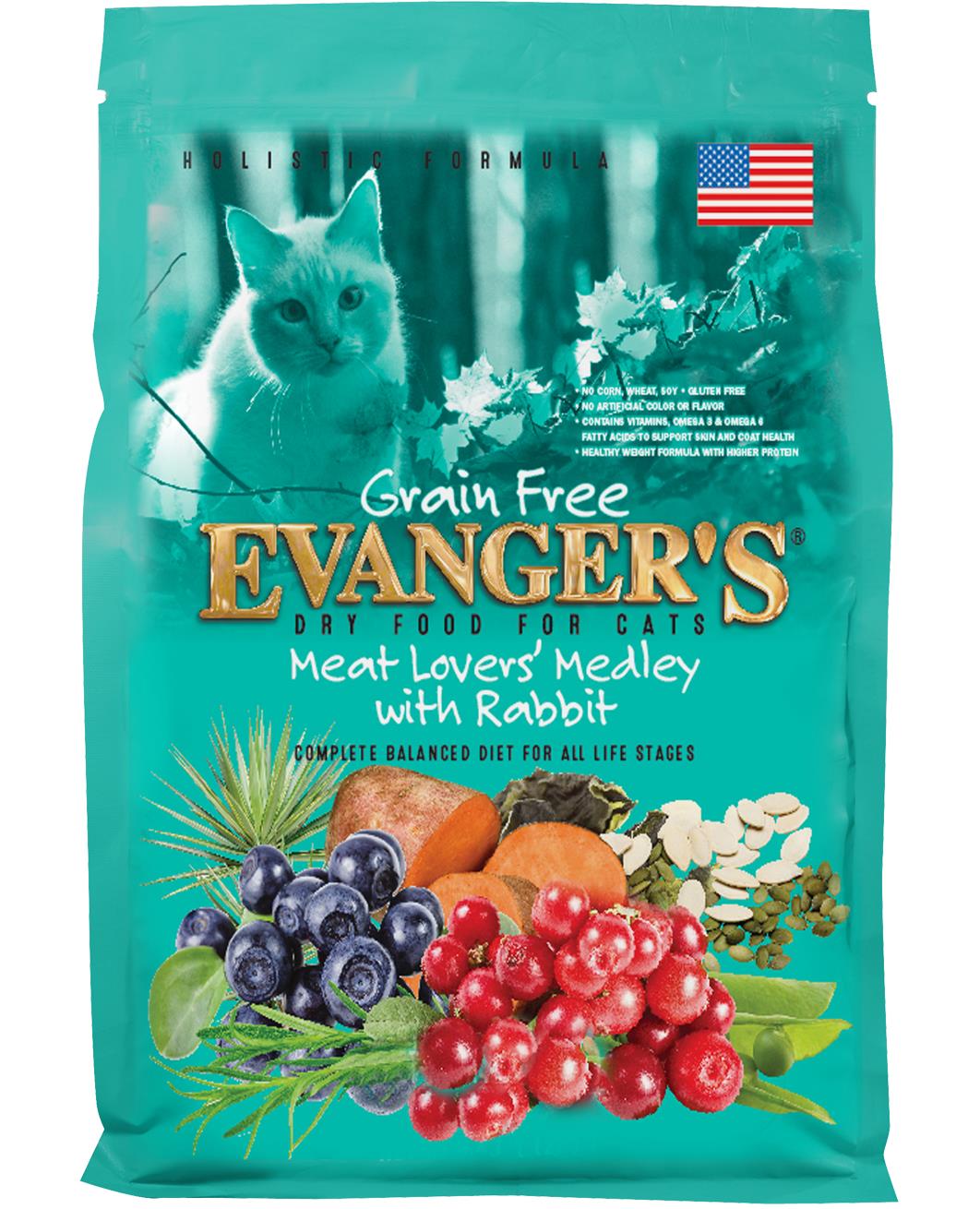 Evangers Meat Lover's Medley Grain Free Rabbit Cat Food 4.4 lb {L-1}