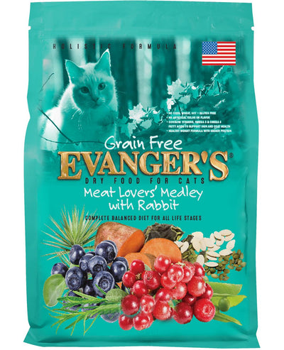 Evangers Meat Lover's Medley Grain Free Rabbit Cat Food 4.4 lb {L-1}