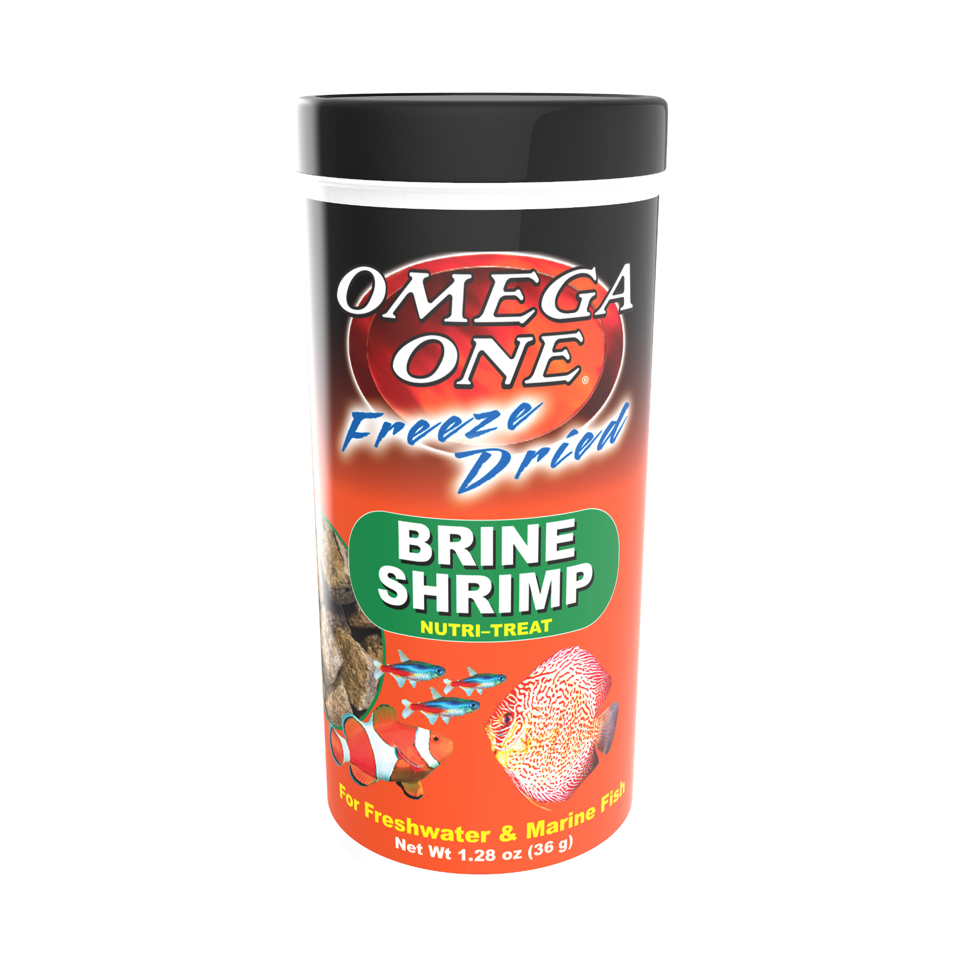 Omega One Freeze Dried Brine Shrimp Fish Food 1.28 oz 698220004214