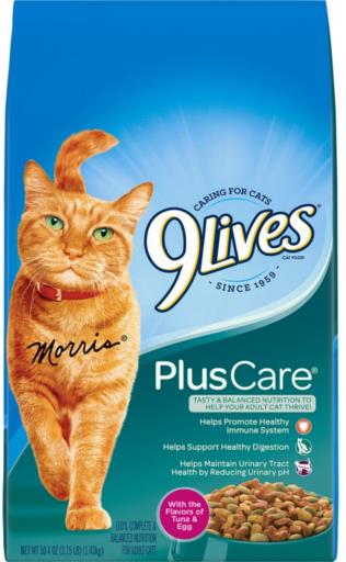 9Lives Plus Care Dry Cat Food 3.15lb{l-1} C= 799183