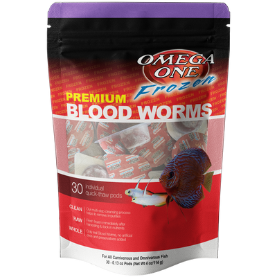 Omega One Frozen Premium Bloodworm Quick Thaw Pods 4 oz SD-5 698220700192