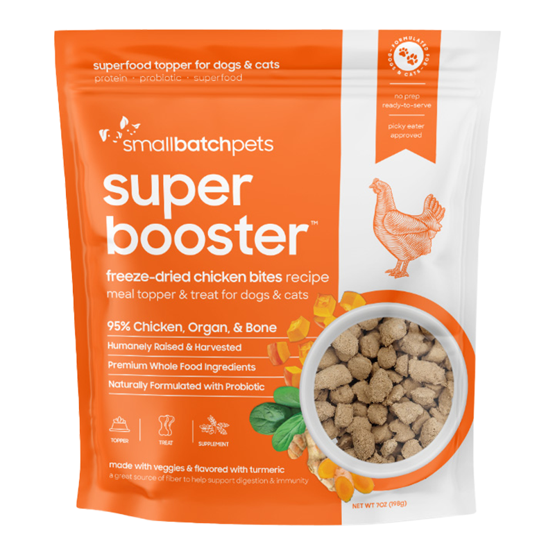 Small Batch Dog Cat Freeze-Dried Super Booster Chicken 7oz {L+x}