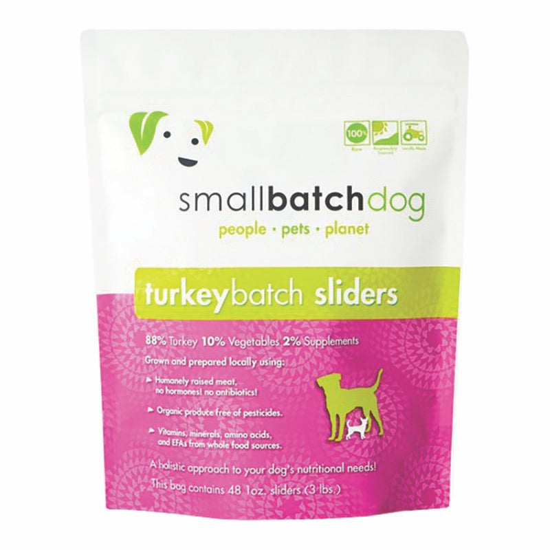 Small Batch Dog Frozen Turkey Sliders 3lb {L-x} SD-5