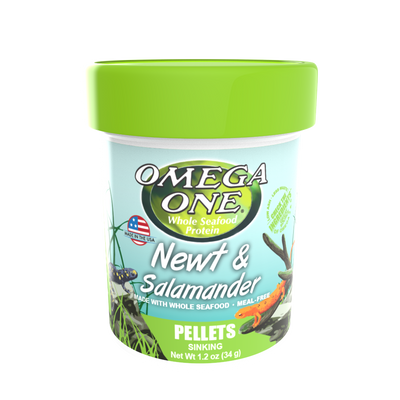 Omega One Newt & Salamander Sinking Pellet Food 1.2 oz 698220631113