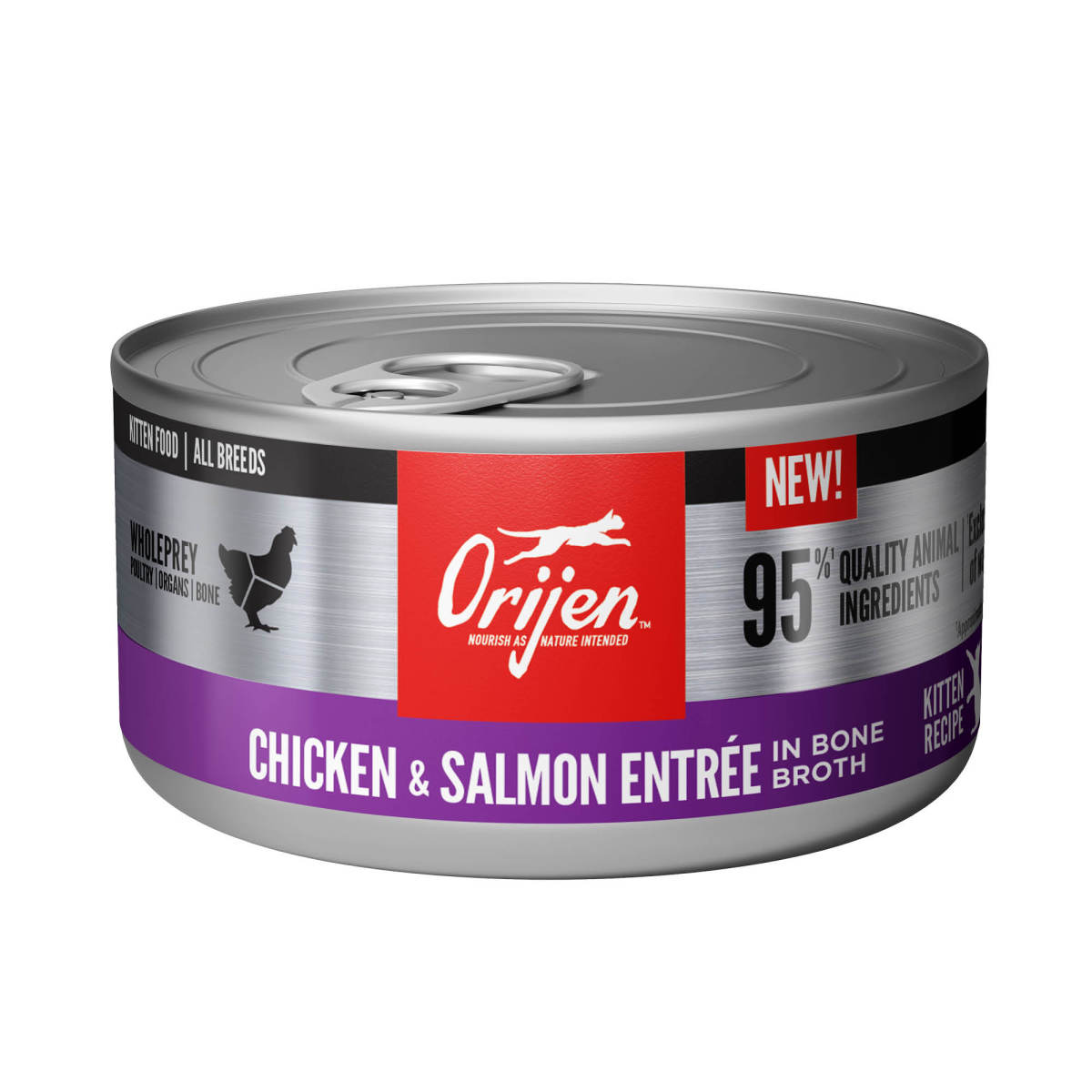 Orijen Pâté w/Shreds Canned Kitten Food Chicken & Salmon 24ea/3 oz 064992719371