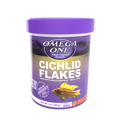 Omega One Cichlid Flakes Fish Food 1 oz 698220013315