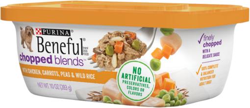 Beneful Chopped Blends With Chicken, Carrots, Peas & Wild Rice 8/10Oz 017800154963