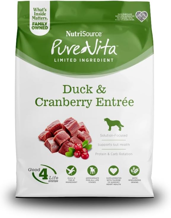 NutriSource Pure Vita Duck / Cranberry Dry Dog Food 4lb