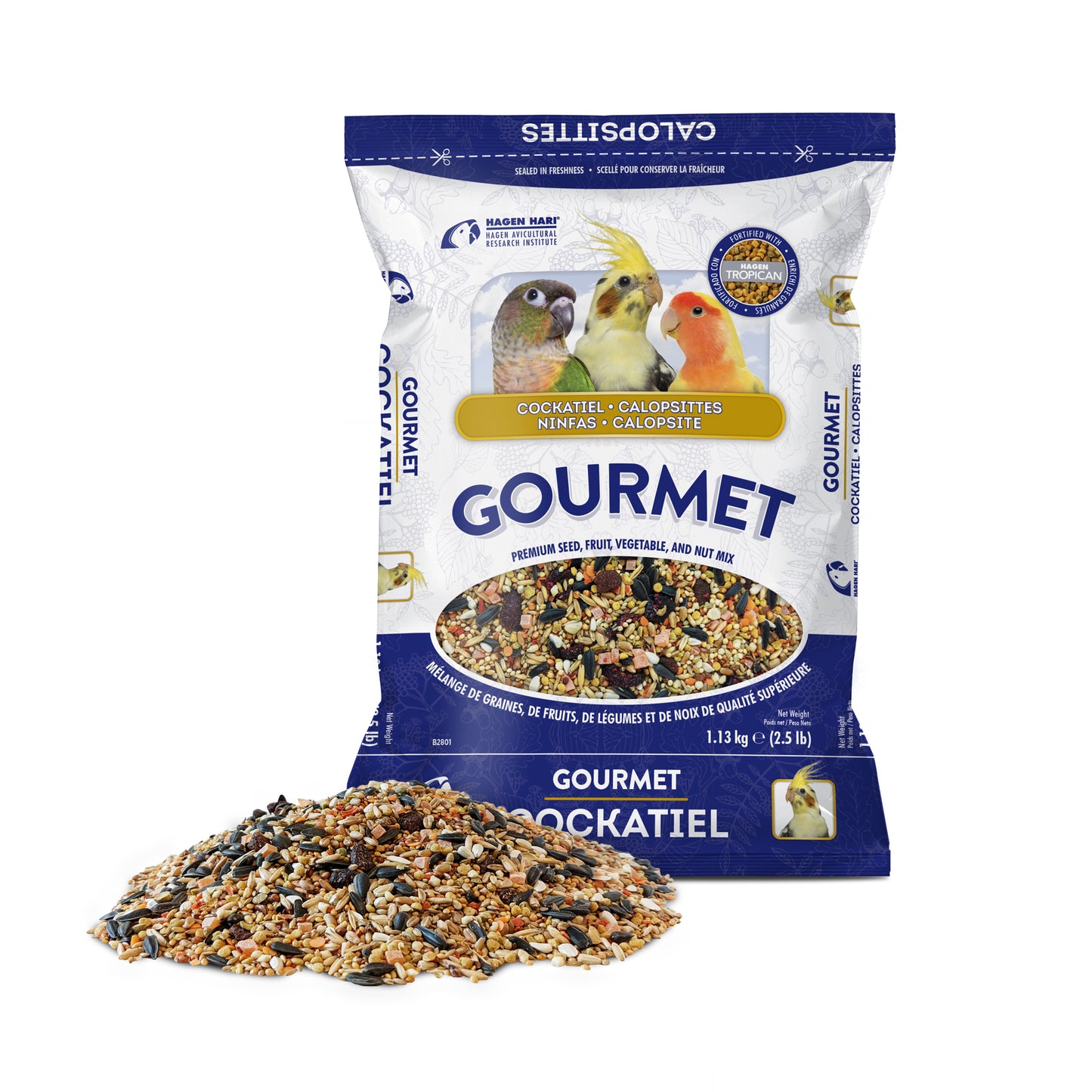 Hagen Gourmet Seed Mix For Cockatiels and Small Hookbills 2lb - B2801