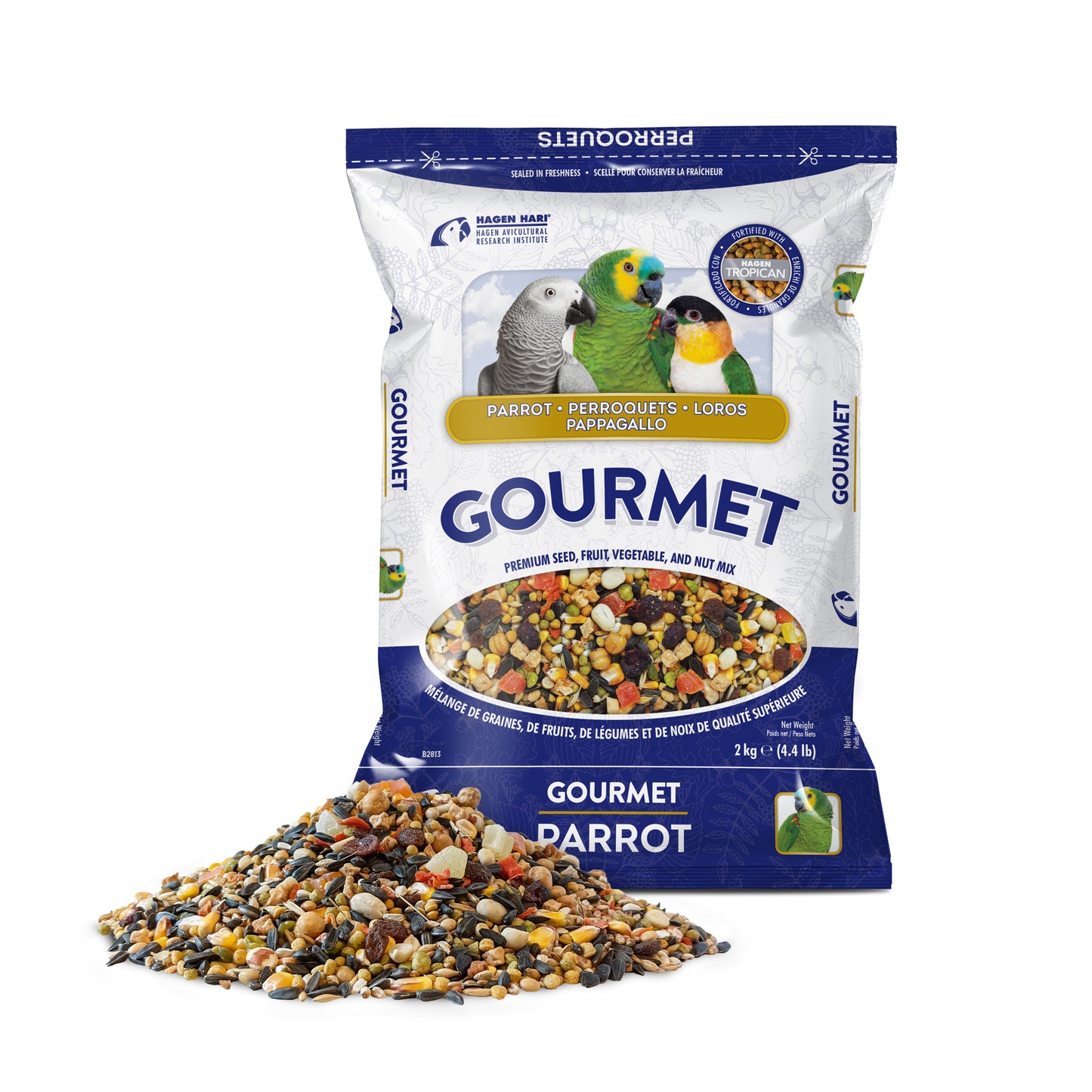 Hagen Gourmet Small Parrot Seed Mix - 4.4 lb