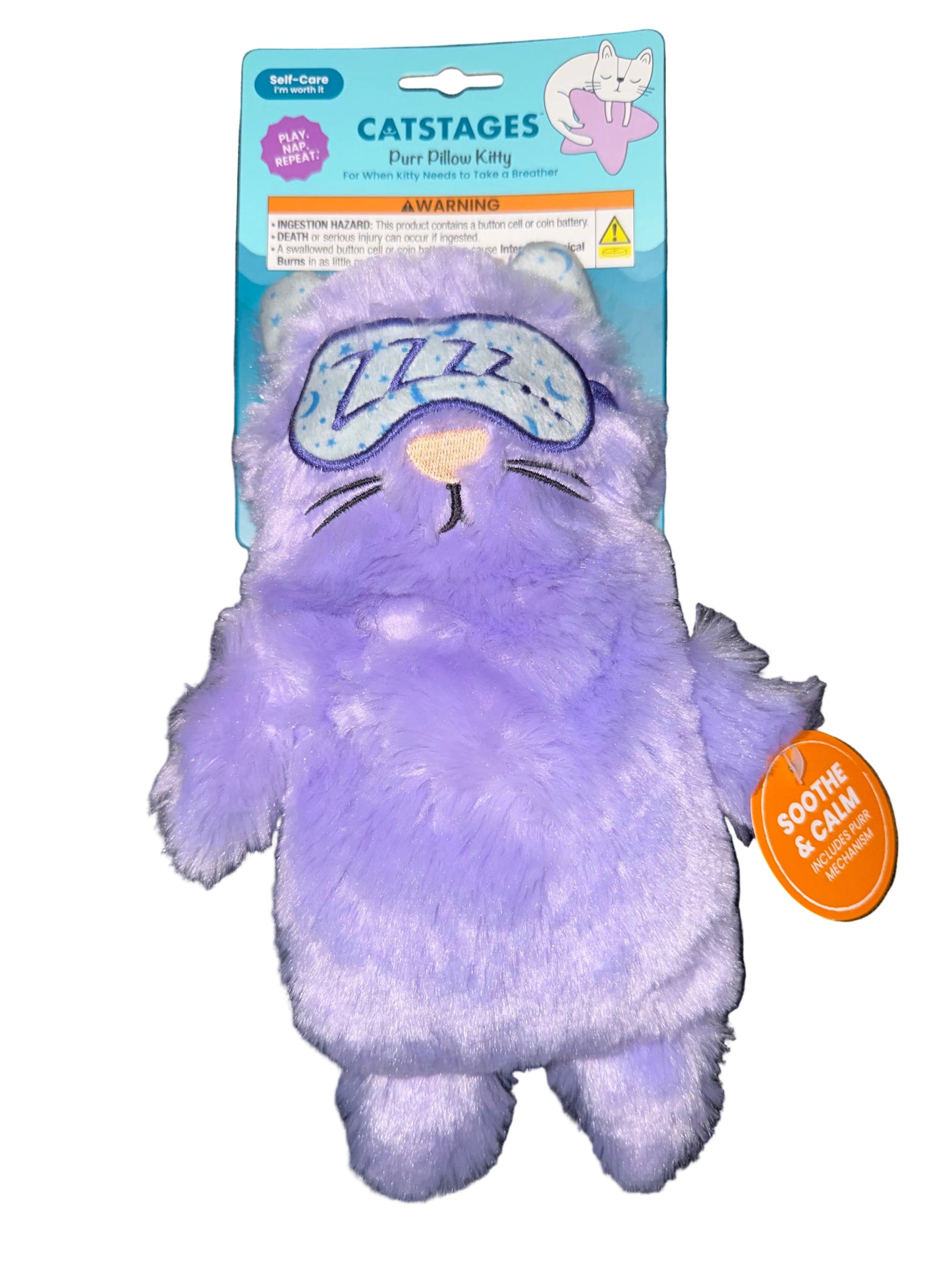 Petstages Purr Pillow Kitty Cat Toy Violet 1ea