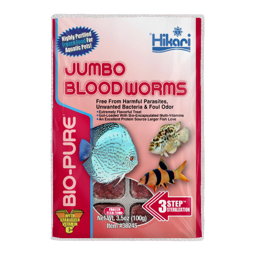 Hikari Jumbo Bloodworm Frozen Fish Food 3.5 oz SD-5