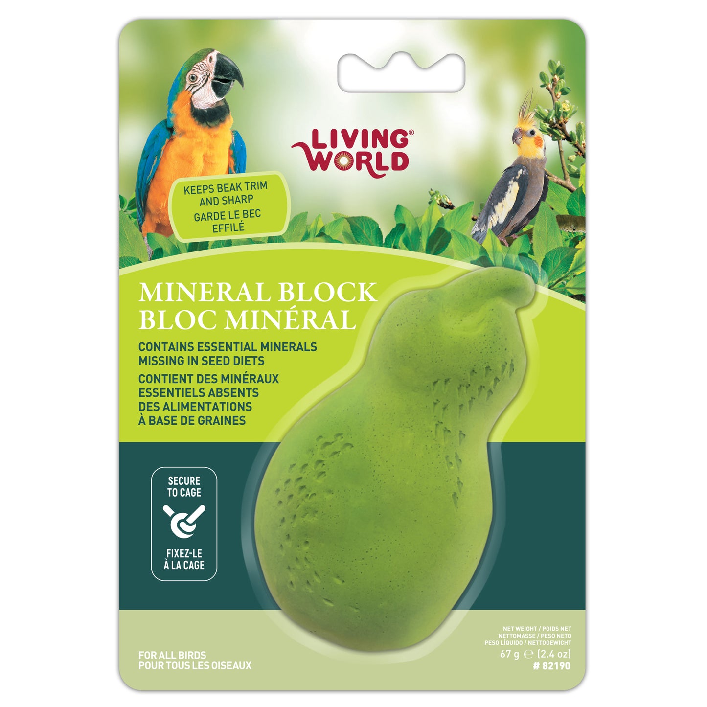 Living World Pear-Shaped Mineral Block for Birds 2.4oz - 82190 {L+7}