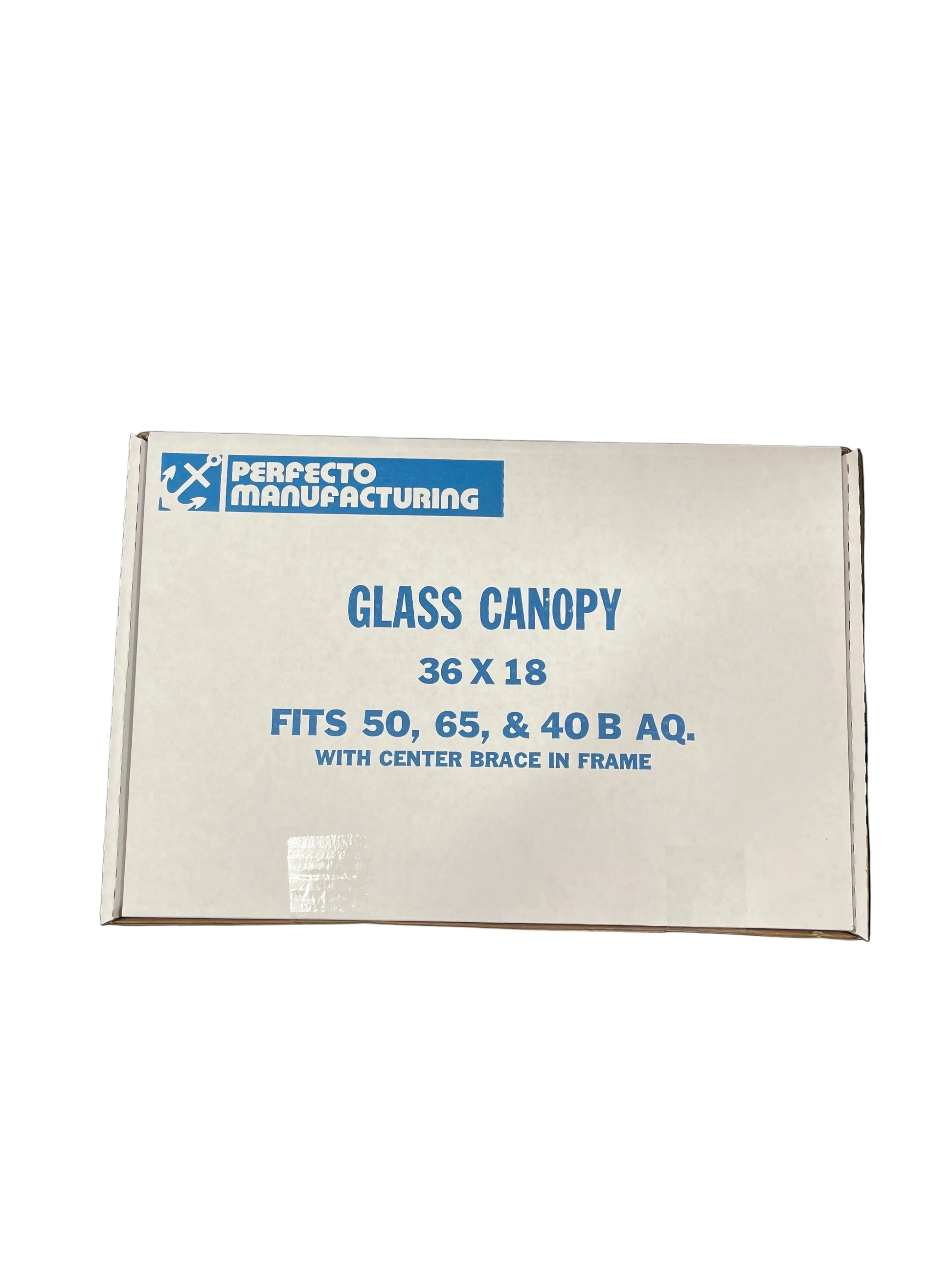 Marineland Rectangular Glass Canopy 53 and 65gal Clear Black 36in X 18in