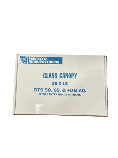 Marineland Rectangular Glass Canopy 53 and 65gal Clear Black 36in X 18in