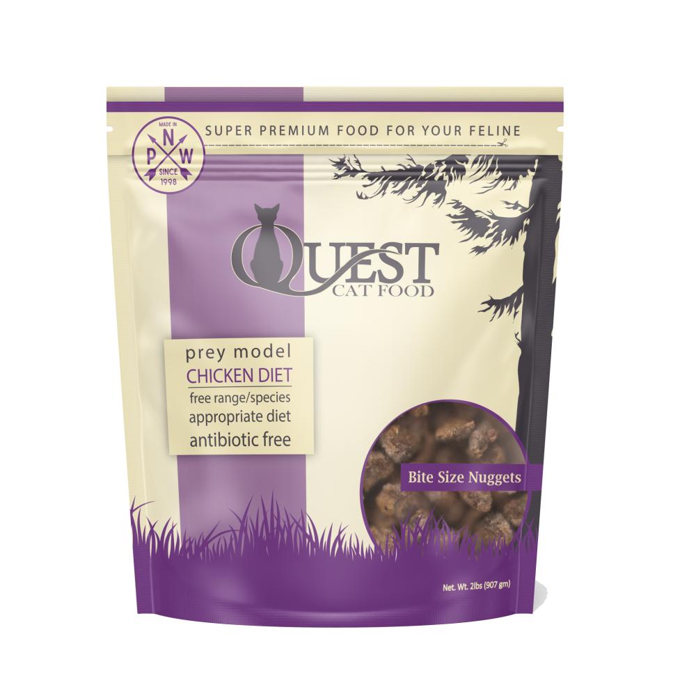 Steves Real Cat Frozen Quest  Nuggets Chicken 2lb SD-5 (DD)