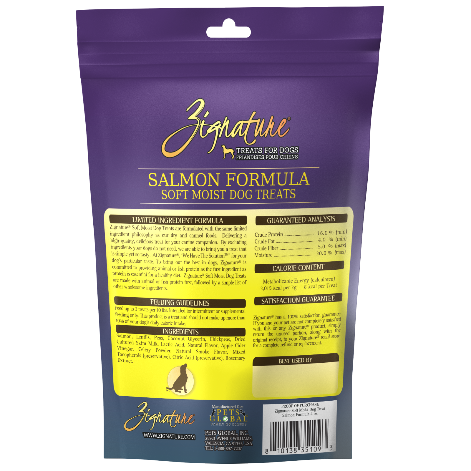 Zignature Salmon Soft Moist Treats For Dog 4 oz