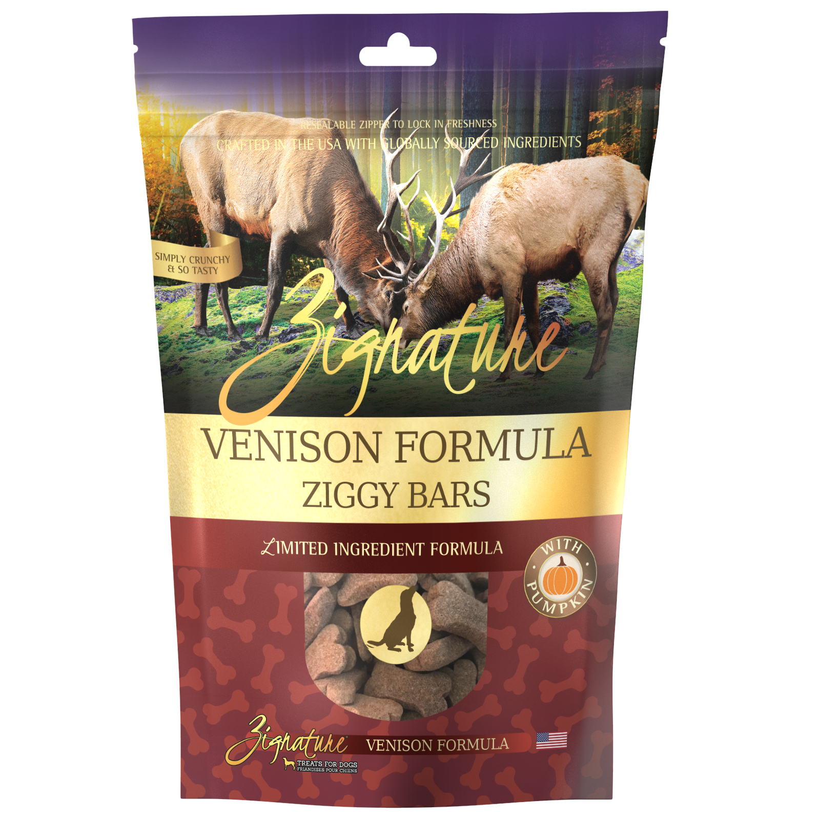 Zignature Venison Formula Biscuit Treats for Dog 12 oz 