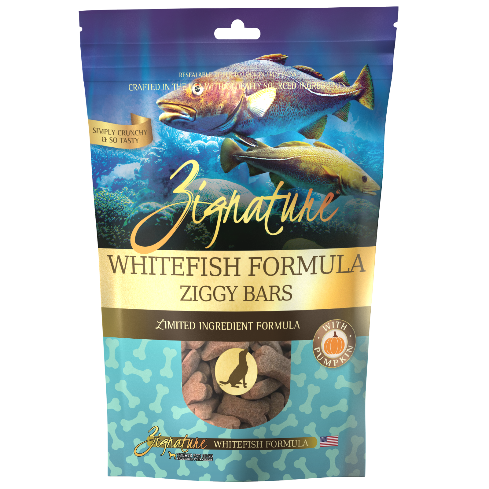 Zignature Whitefish Formula Biscuit Treats for Dog 12 oz 