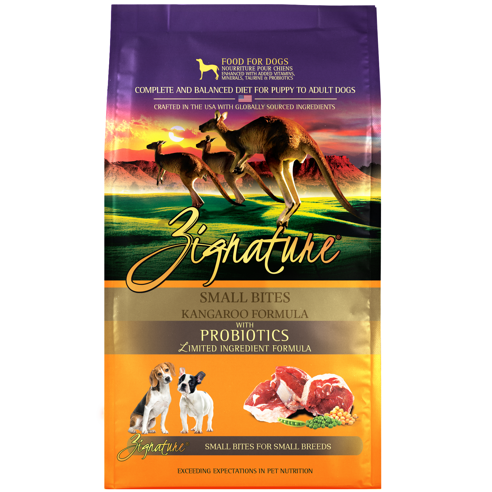 Zignature Kangaroo Formula Small Bites Dry Dog Food 4 lb