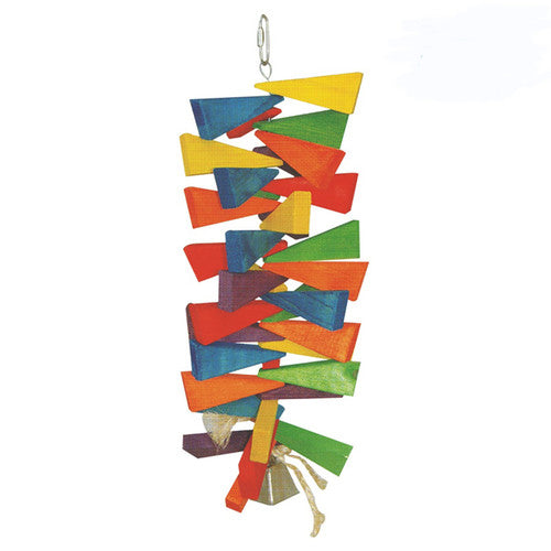 A & E Cages Happy Beaks Wooden Wedges w/ Bell Bird Toy LG