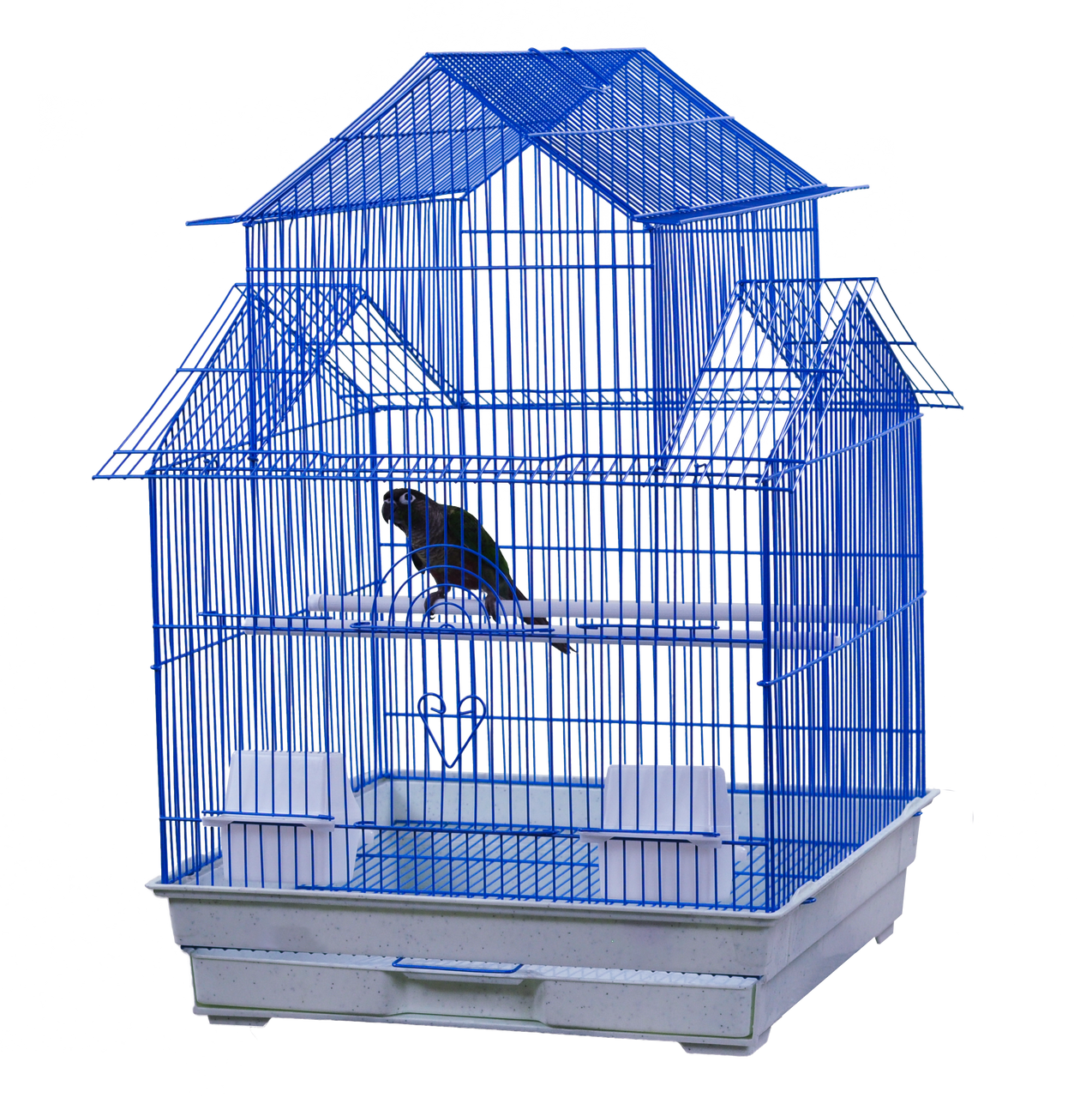 A & E Cages House Top Bird Cage in Retail Box Blue 18 Inches X 18 Inches