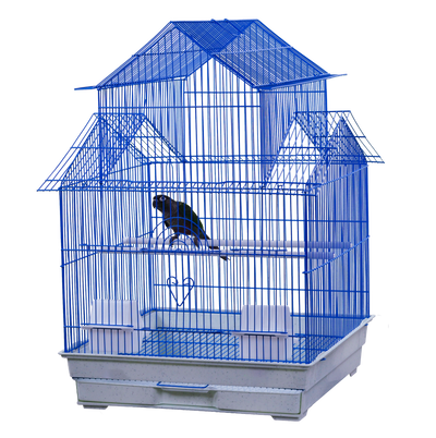 A & E Cages House Top Bird Cage in Retail Box Blue 18 Inches X 18 Inches