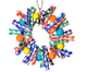 A & E Cages Made in America Fiesta Wreath Bird Toy SM 9in X 7in 2in