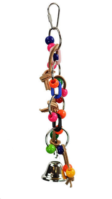 A & E Cages Plastic Chain with Leather and Ball Bird Toy