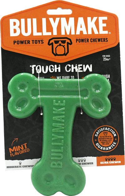 BullyMake Toss n' Treat Flavored Dog Chew Toy T-Bone Mint 669125001622