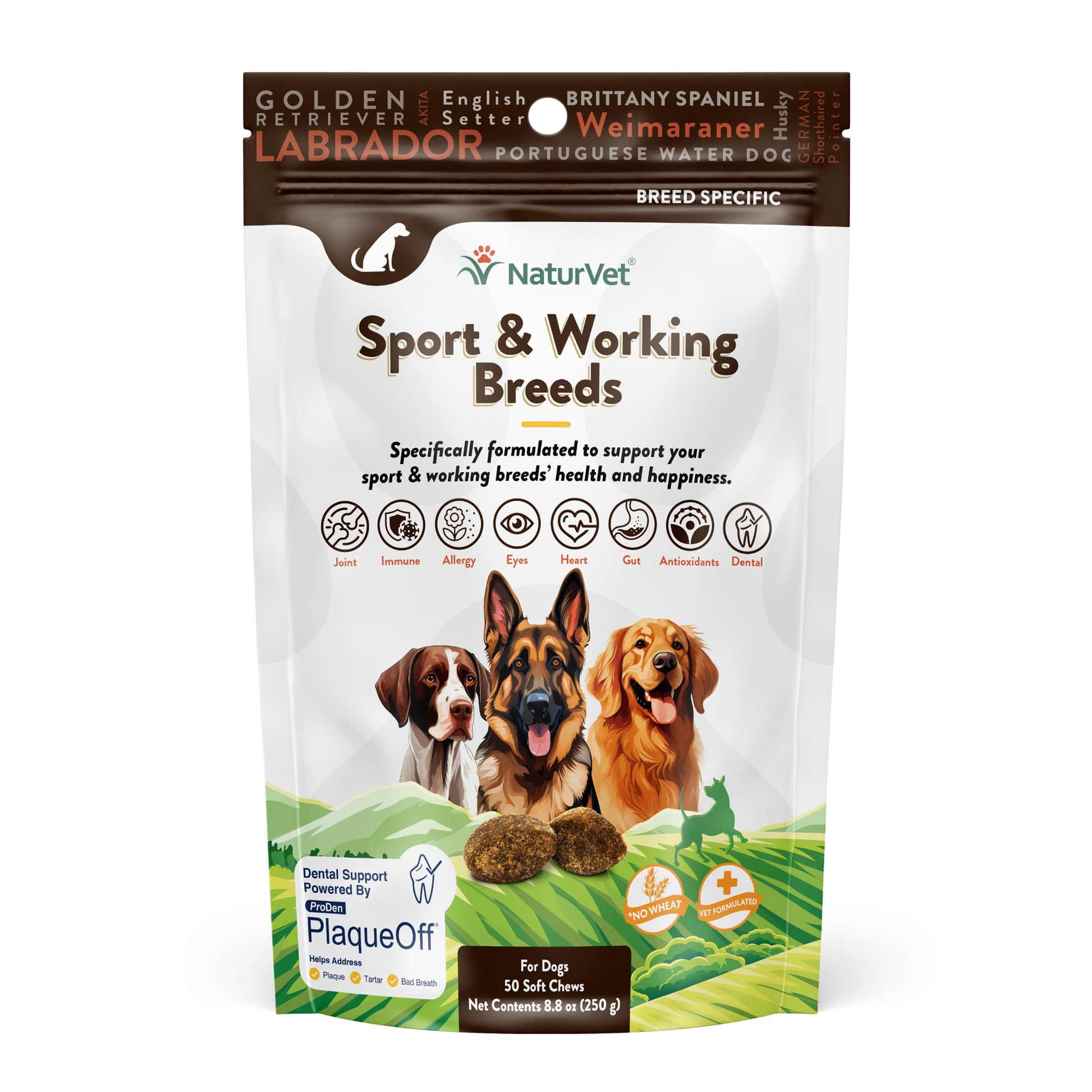 NaturVet Breed-Specific Sport/Working Breed Supplement Soft Chew 50 ct 797801606455