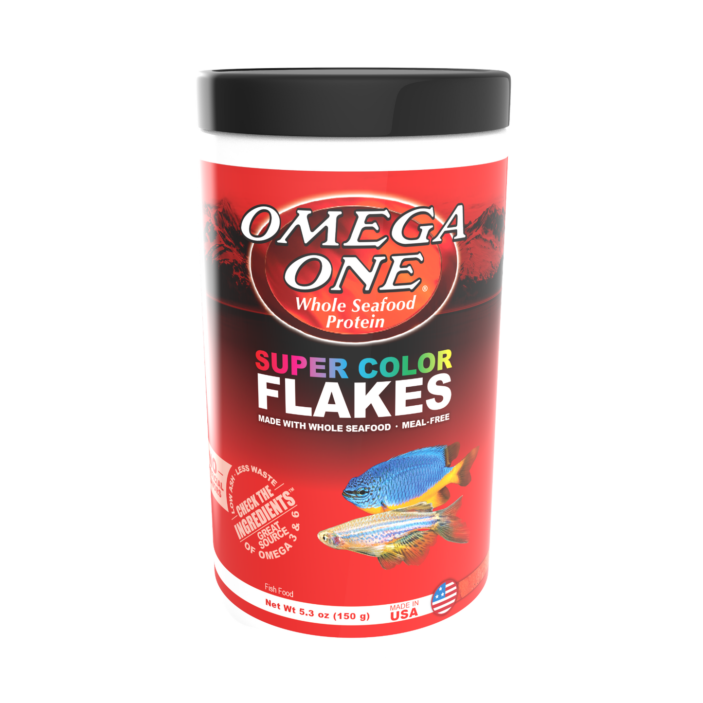 Omega One Super Color Flakes Fish Food 5.3 oz 698220915817