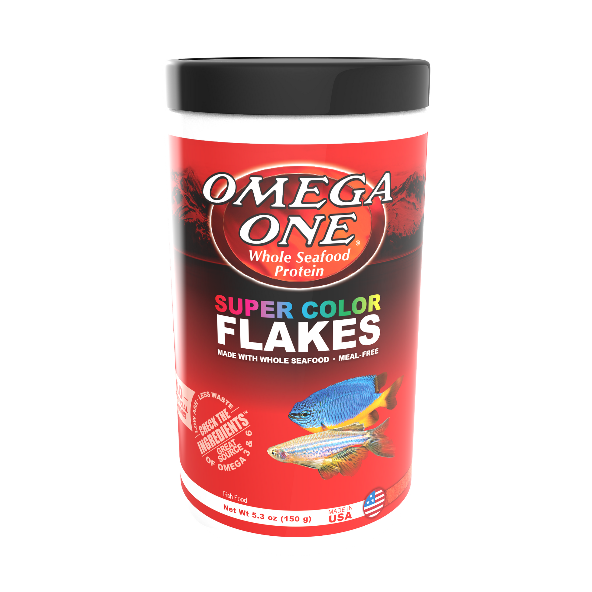 Omega One Super Color Flakes Fish Food 5.3 oz 698220915817