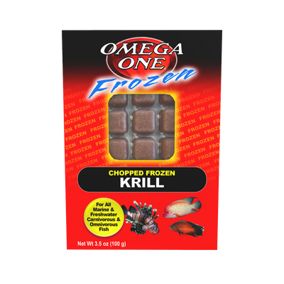 Omega One Chopped Frozen Krill Cube Pack Fish Food 3.5 oz SD-5 098220061413