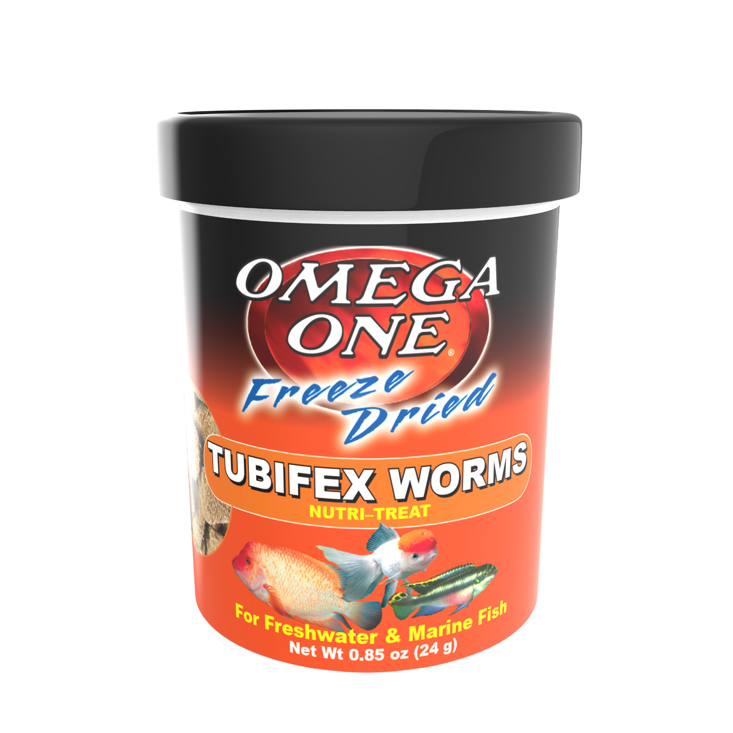 Omega One Freeze Dried Tubifex Worm Fish Food .85 oz 698220003316