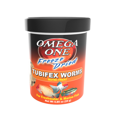 Omega One Freeze Dried Tubifex Worm Fish Food .85 oz 698220003316
