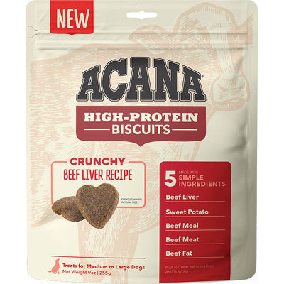 Acana Dog Biscuit Treat Beef Liver Large 9oz 064992715328