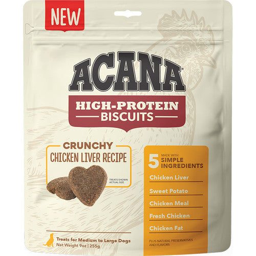 Acana Dog Biscuit Treat Chicken Liver Large 9oz